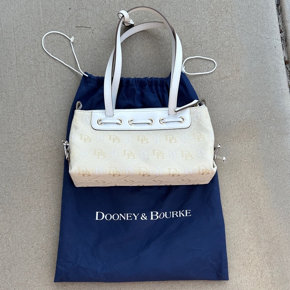 Dooney & Bourke Cream Monogram Shoulder Bag